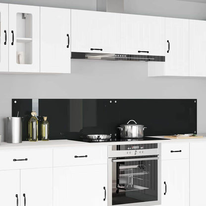 Kitchen Backsplash 2 pcs Black 110 x 40 cm Tempered Glass