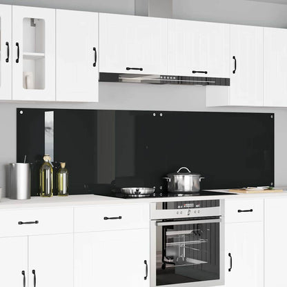 Kitchen Backsplash 2 pcs Black 110 x 60 cm Tempered Glass