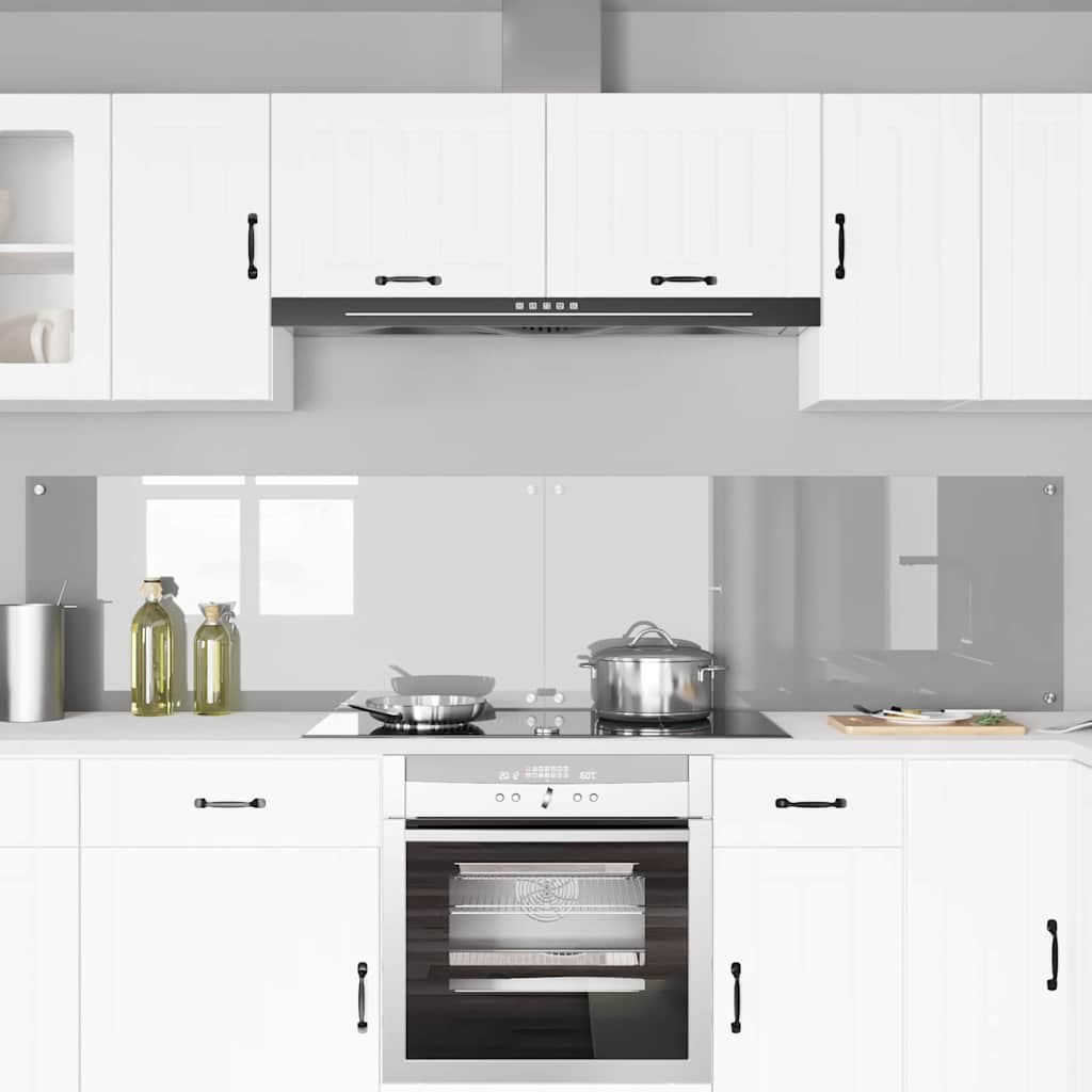 Kitchen Backsplash 2 pcs Light Grey 110 x 50 cm Tempered Glass
