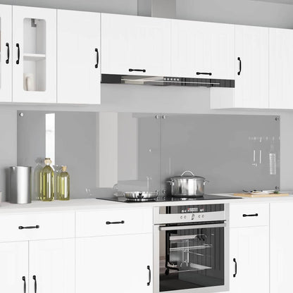 Kitchen Backsplash 2 pcs Light Grey 110 x 60 cm Tempered Glass