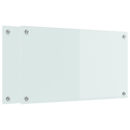 Kitchen Backsplash 2 pcs White 70 x 40 cm Tempered Glass