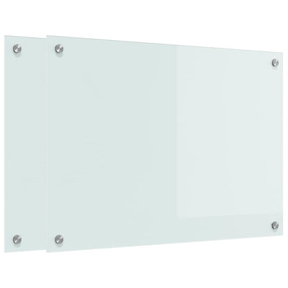 Kitchen Backsplash 2 pcs White 70 x 50 cm Tempered Glass