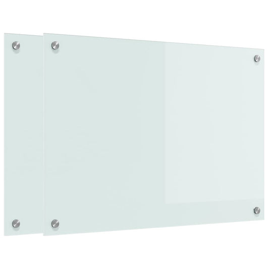 Kitchen Backsplash 2 pcs White 70 x 50 cm Tempered Glass