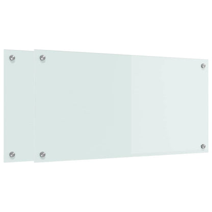 Kitchen Backsplash 2 pcs White 80 x 40 cm Tempered Glass