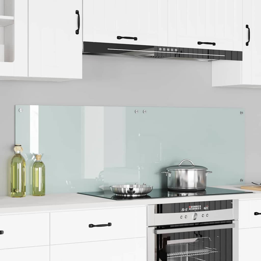 Kitchen Backsplash 2 pcs White 80 x 50 cm Tempered Glass