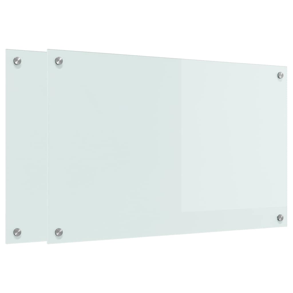 Kitchen Backsplash 2 pcs White 80 x 50 cm Tempered Glass