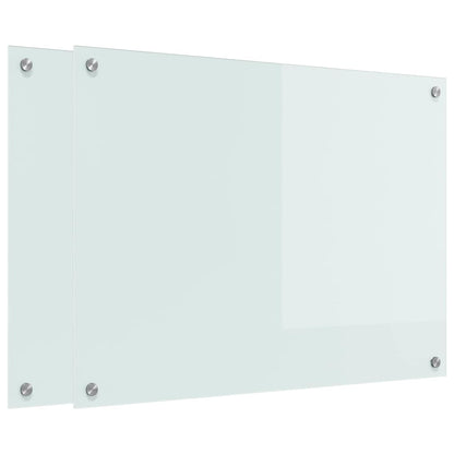Kitchen Backsplash 2 pcs White 80 x 60 cm Tempered Glass