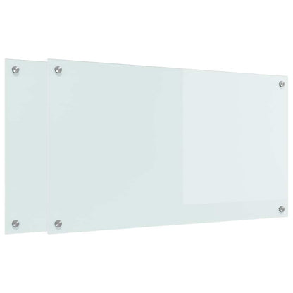 Kitchen Backsplash 2 pcs White 90 x 50 cm Tempered Glass