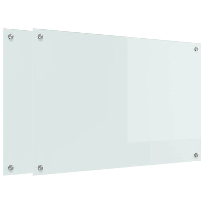 Kitchen Backsplash 2 pcs White 90 x 60 cm Tempered Glass