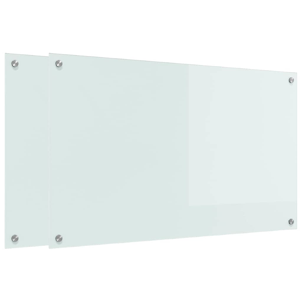 Kitchen Backsplash 2 pcs White 100 x 60 cm Tempered Glass
