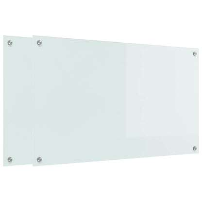 Kitchen Backsplash 2 pcs White 100 x 60 cm Tempered Glass
