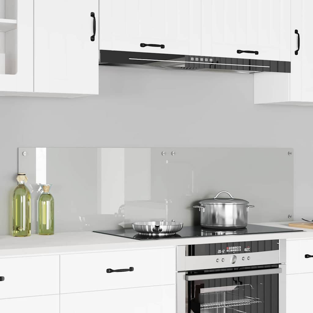 Kitchen Backsplash 2 pcs Transparent 80 x 40 cm Tempered Glass