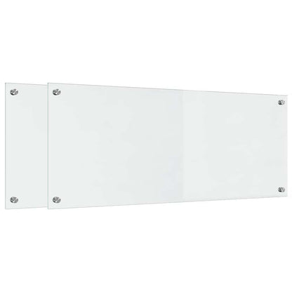 Kitchen Backsplash 2 pcs Transparent 100 x 40 cm Tempered Glass