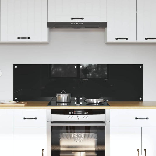 Kitchen Backsplash 2 pcs Black 70 x 40 cm Tempered Glass