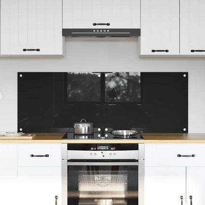 Kitchen Backsplash 2 pcs Black 70 x 50 cm Tempered Glass