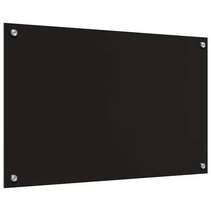 Kitchen Backsplash 2 pcs Black 80 x 50 cm Tempered Glass