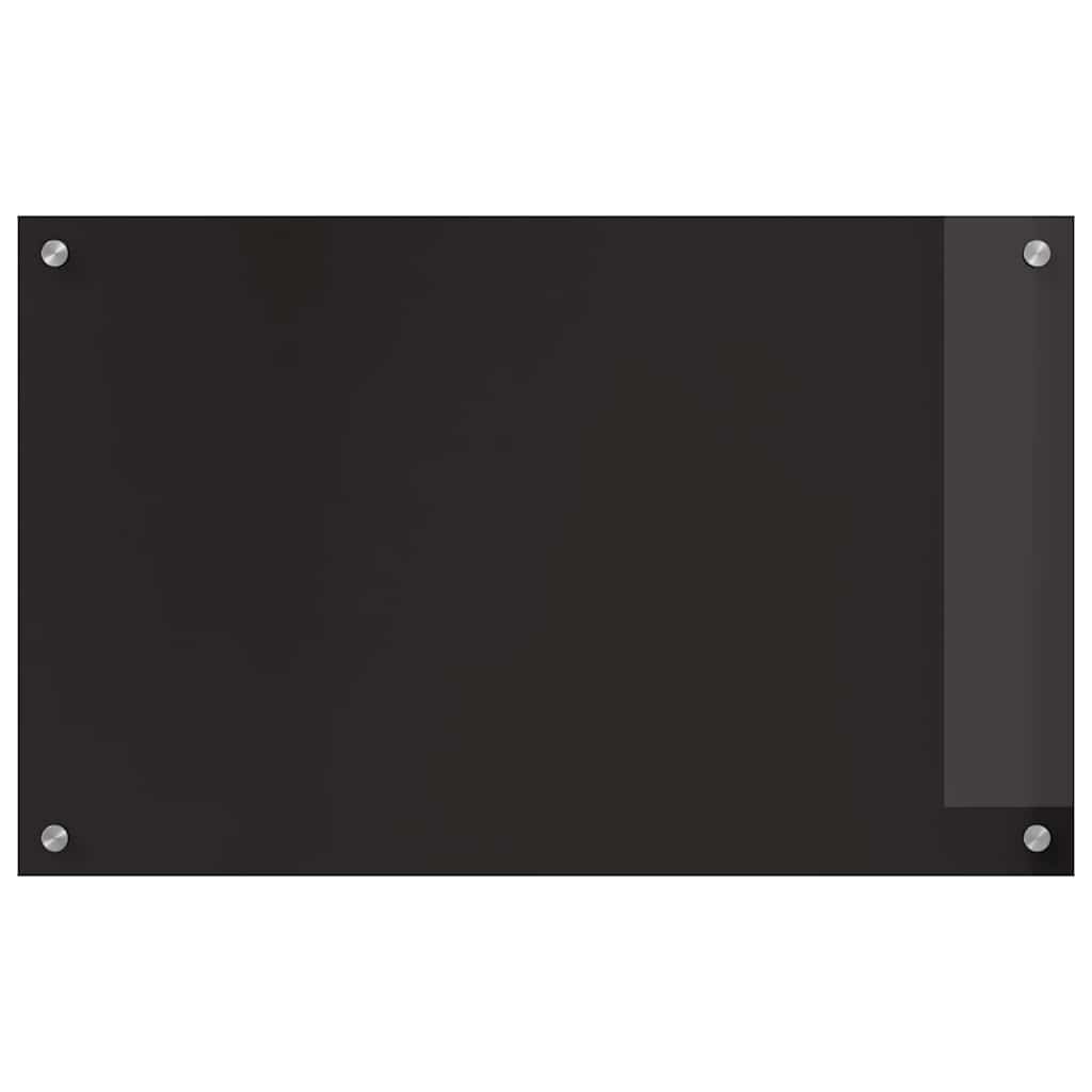 Kitchen Backsplash 2 pcs Black 80 x 50 cm Tempered Glass