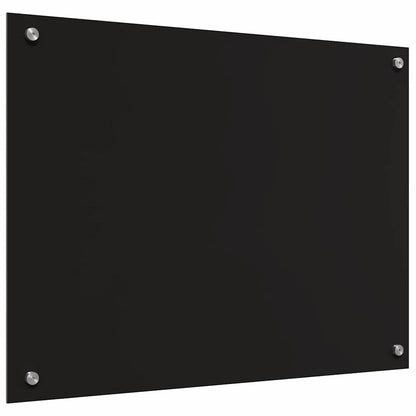 Kitchen Backsplash 2 pcs Black 80 x 60 cm Tempered Glass