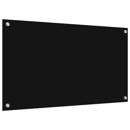 Kitchen Backsplash 2 pcs Black 90 x 50 cm Tempered Glass