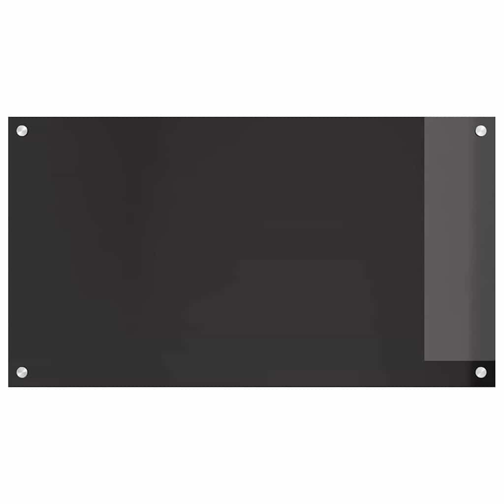 Kitchen Backsplash 2 pcs Black 90 x 50 cm Tempered Glass