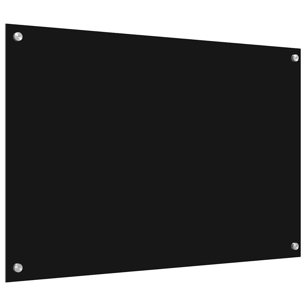Kitchen Backsplash 2 pcs Black 90 x 60 cm Tempered Glass