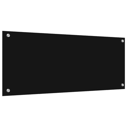 Kitchen Backsplash 2 pcs Black 100 x 40 cm Tempered Glass