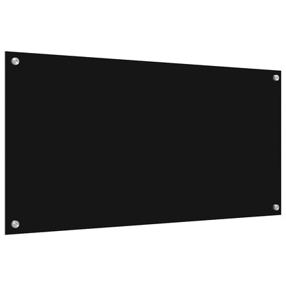 Kitchen Backsplash 2 pcs Black 100 x 50 cm Tempered Glass