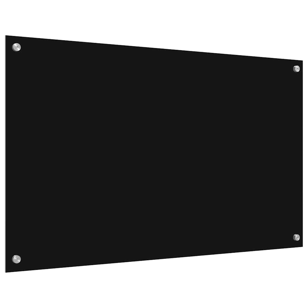 Kitchen Backsplash 2 pcs Black 100 x 60 cm Tempered Glass