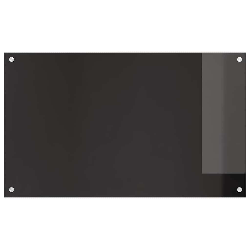 Kitchen Backsplash 2 pcs Black 100 x 60 cm Tempered Glass