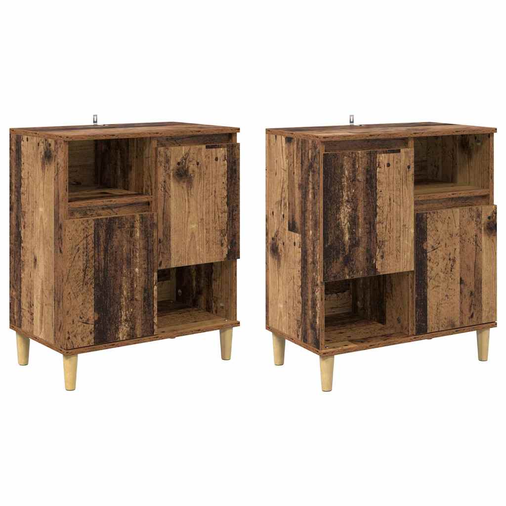 Sideboards 2 pcs Old Wood 60 x 35 x 70 cm Engineered Wood