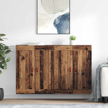 Wall-mounted Cabinet 2 pcs Old Wood 69.5 x 34 x 90 cm