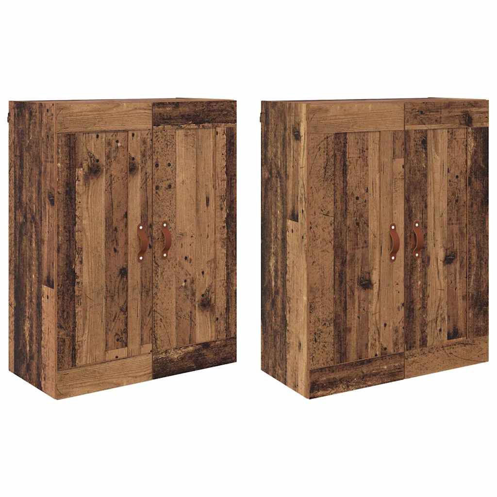 Wall-mounted Cabinet 2 pcs Old Wood 69.5 x 34 x 90 cm