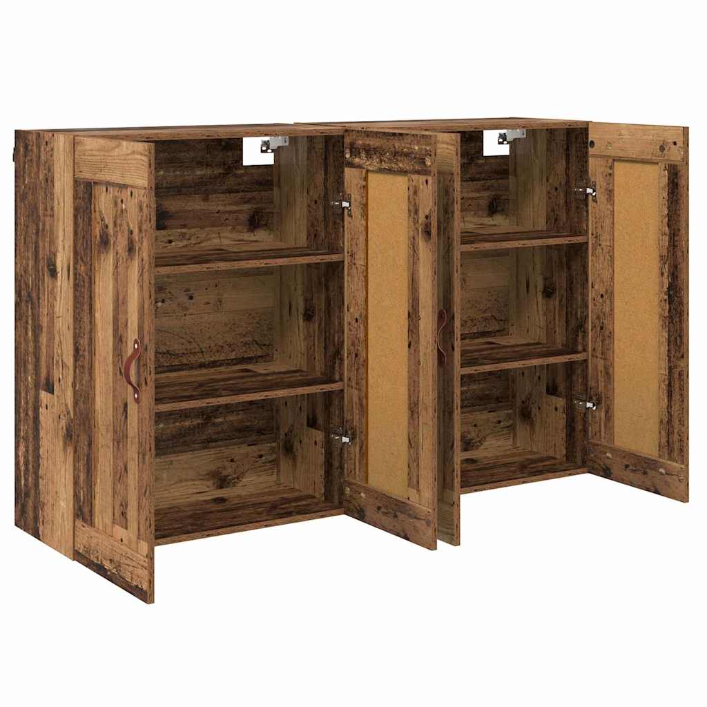 Wall-mounted Cabinet 2 pcs Old Wood 69.5 x 34 x 90 cm