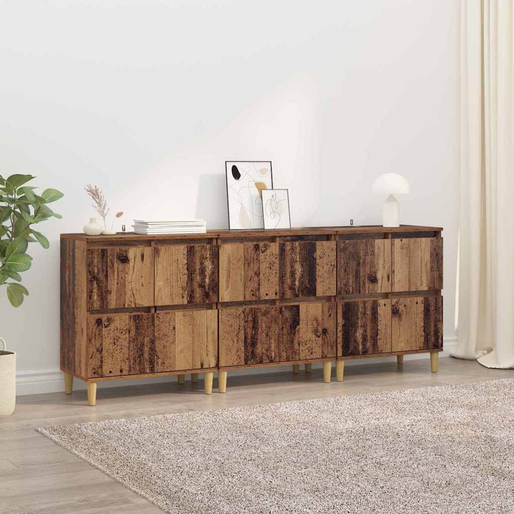 Sideboards 3 pcs Old Wood 60 x 35 x 70 cm Engineered Wood