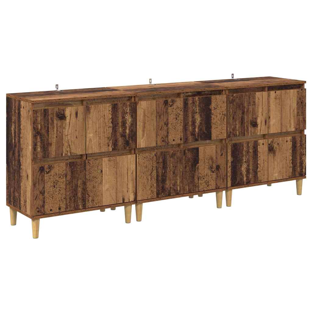 Sideboards 3 pcs Old Wood 60 x 35 x 70 cm Engineered Wood