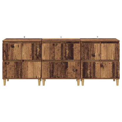 Sideboards 3 pcs Old Wood 60 x 35 x 70 cm Engineered Wood