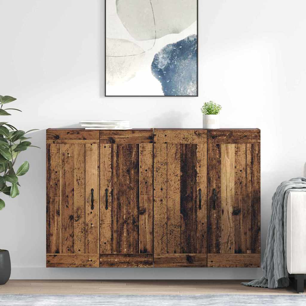 Wall-mounted Cabinet 2 pcs Old Wood 69.5 x 34 x 90 cm