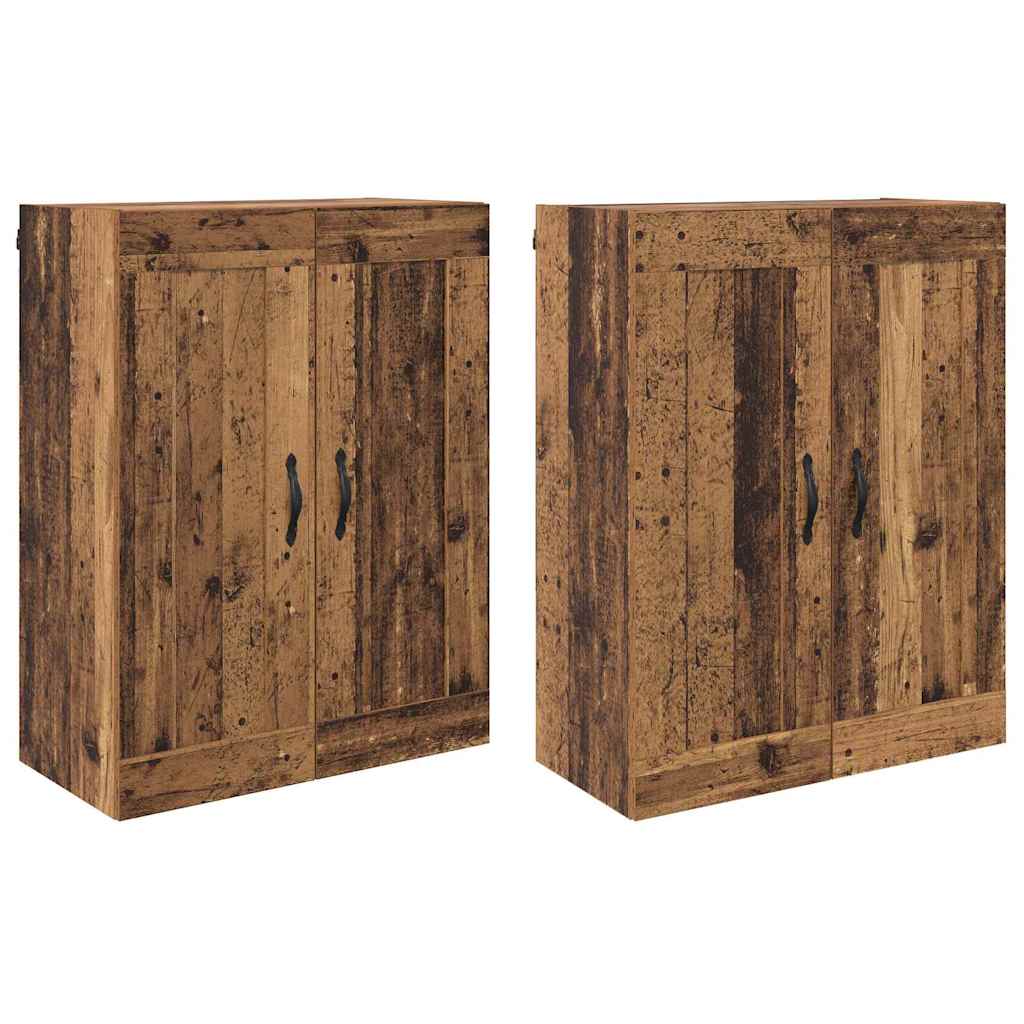 Wall-mounted Cabinet 2 pcs Old Wood 69.5 x 34 x 90 cm