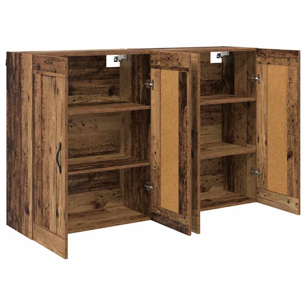 Wall-mounted Cabinet 2 pcs Old Wood 69.5 x 34 x 90 cm