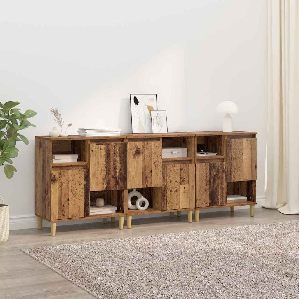 Sideboards 3 pcs Old Wood 60 x 35 x 70 cm Engineered Wood