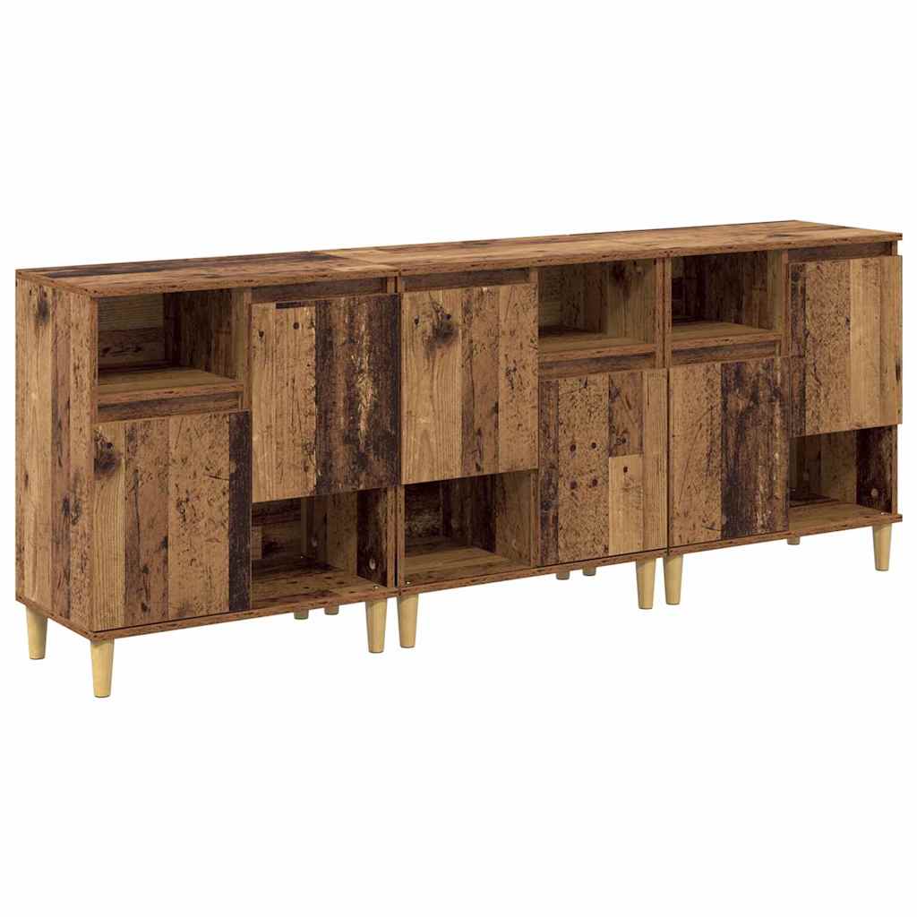 Sideboards 3 pcs Old Wood 60 x 35 x 70 cm Engineered Wood