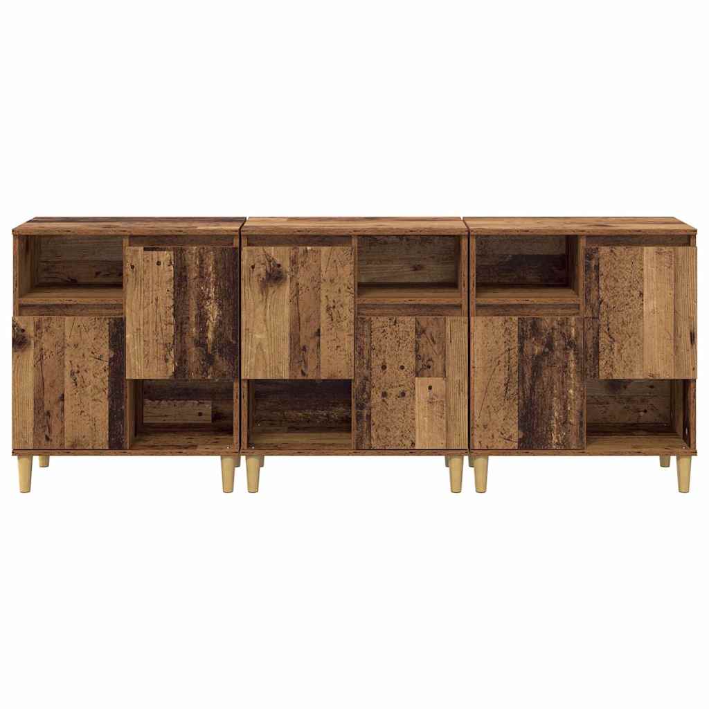 Sideboards 3 pcs Old Wood 60 x 35 x 70 cm Engineered Wood