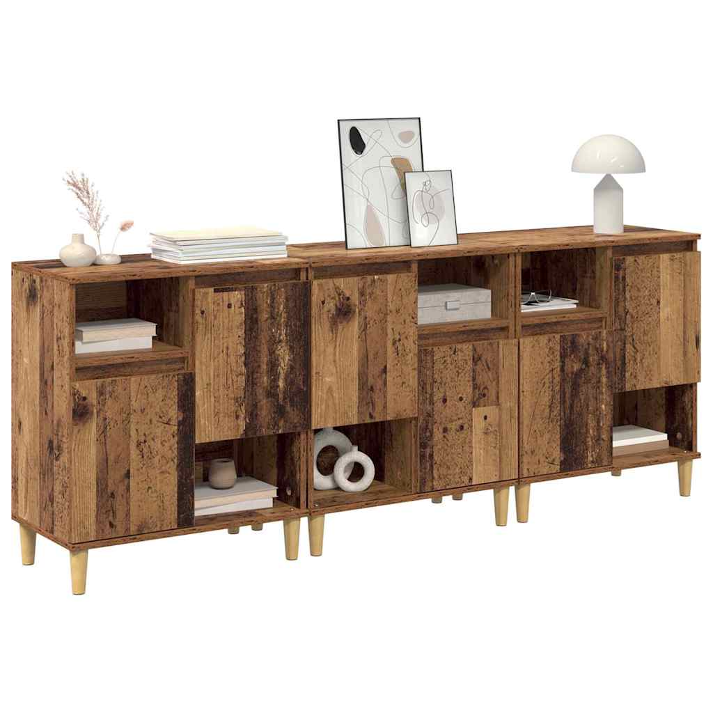 Sideboards 3 pcs Old Wood 60 x 35 x 70 cm Engineered Wood