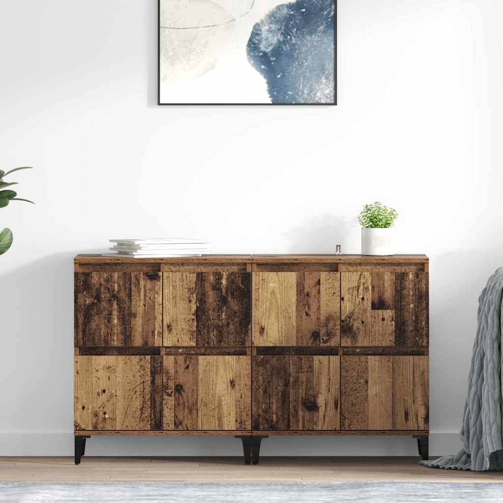 Sideboards 2 pcs Old Wood 60 x 35 x 70 cm Engineered Wood