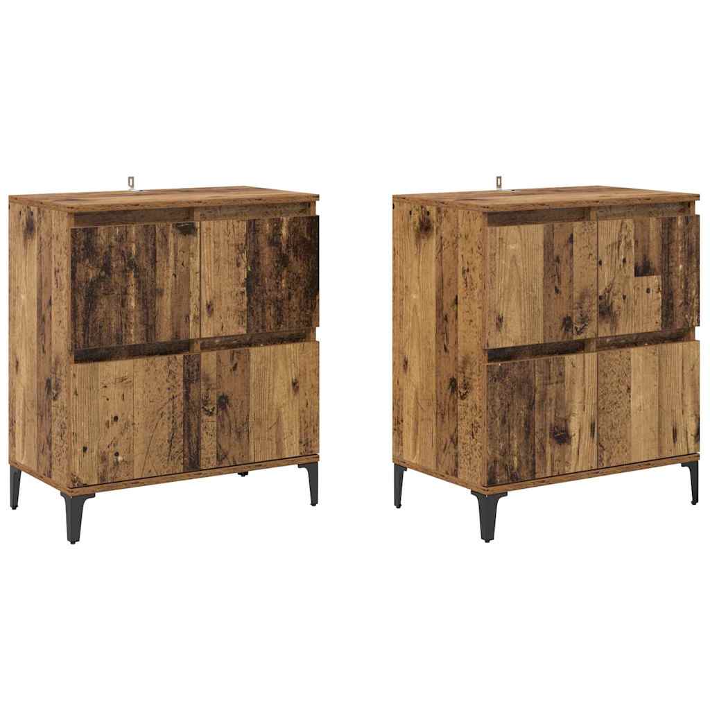 Sideboards 2 pcs Old Wood 60 x 35 x 70 cm Engineered Wood