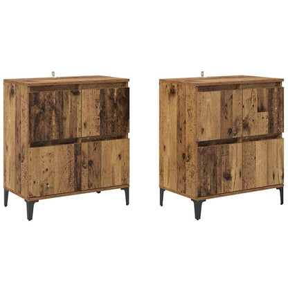 Sideboards 2 pcs Old Wood 60 x 35 x 70 cm Engineered Wood
