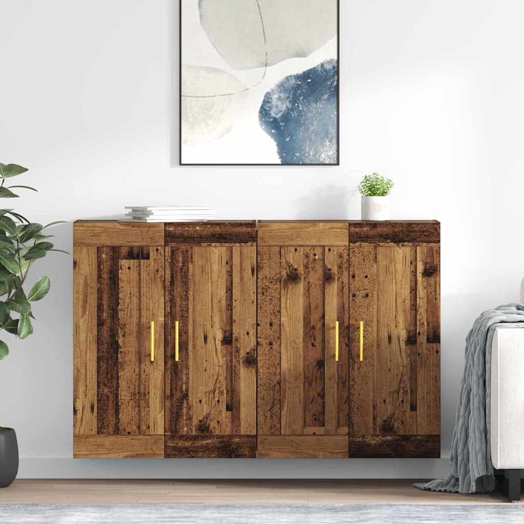 Wall-mounted Cabinet 2 pcs Old Wood 69.5 x 34 x 90 cm