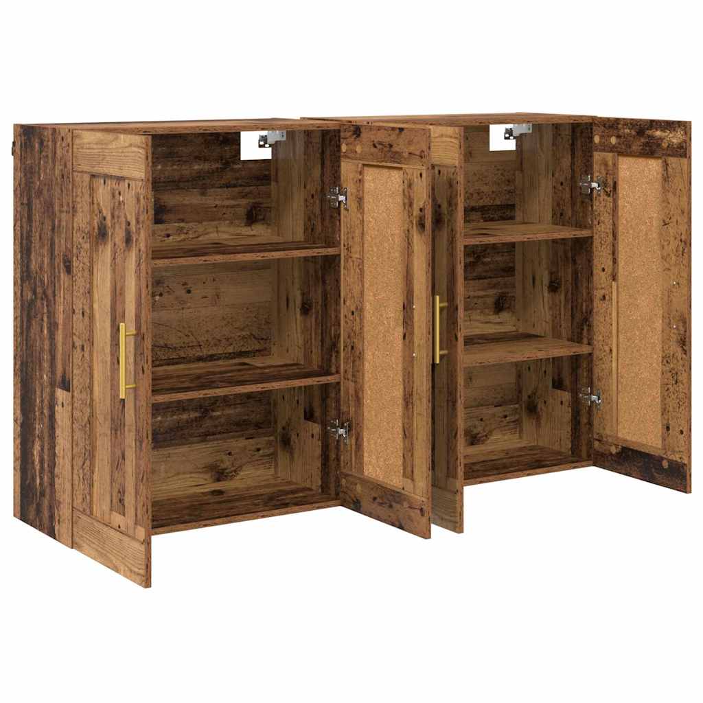Wall-mounted Cabinet 2 pcs Old Wood 69.5 x 34 x 90 cm