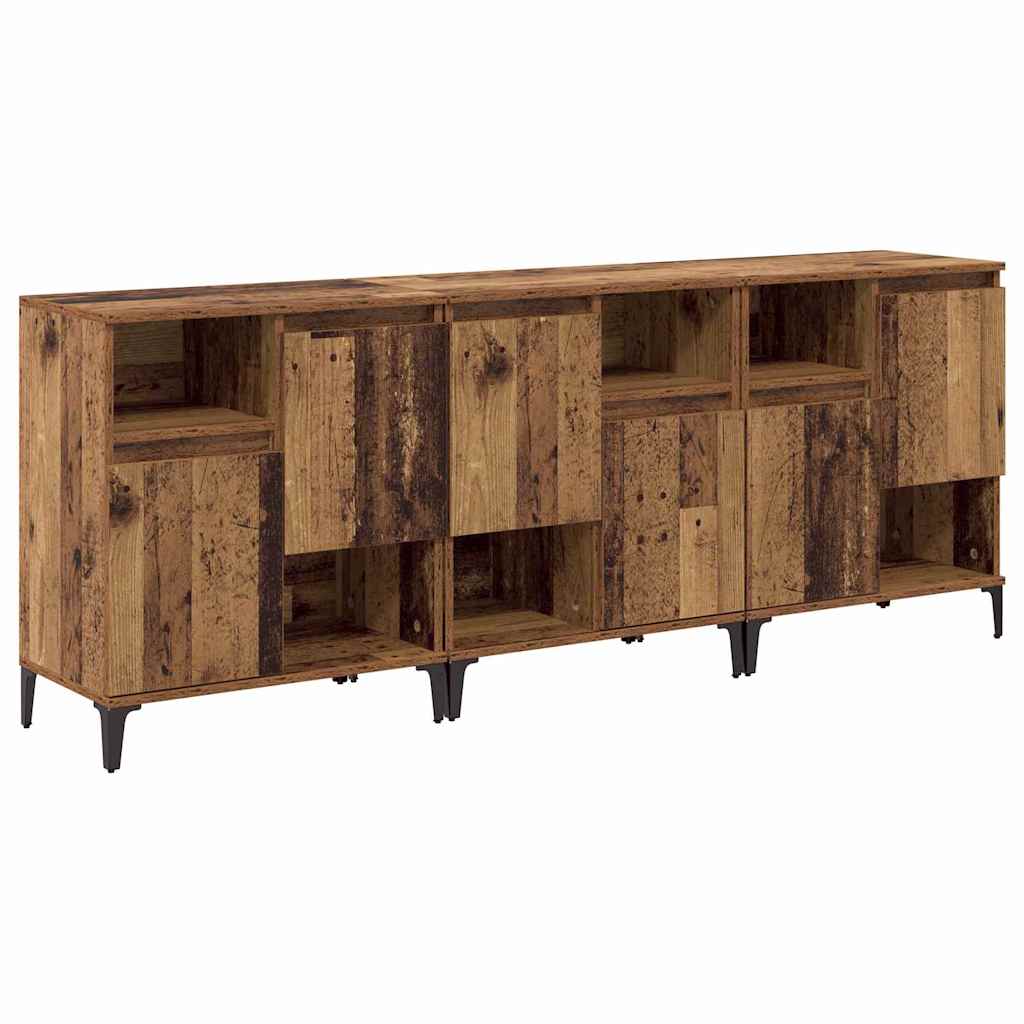 Sideboards 3 pcs Old Wood 60 x 35 x 70 cm Engineered Wood
