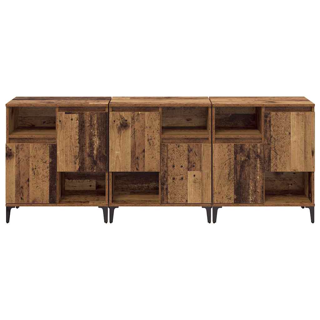 Sideboards 3 pcs Old Wood 60 x 35 x 70 cm Engineered Wood